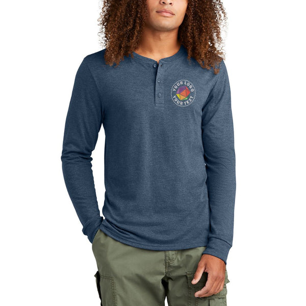 District® Perfect Tri® Custom Embbroidered Long Sleeve Henley T-Shirt - DT145