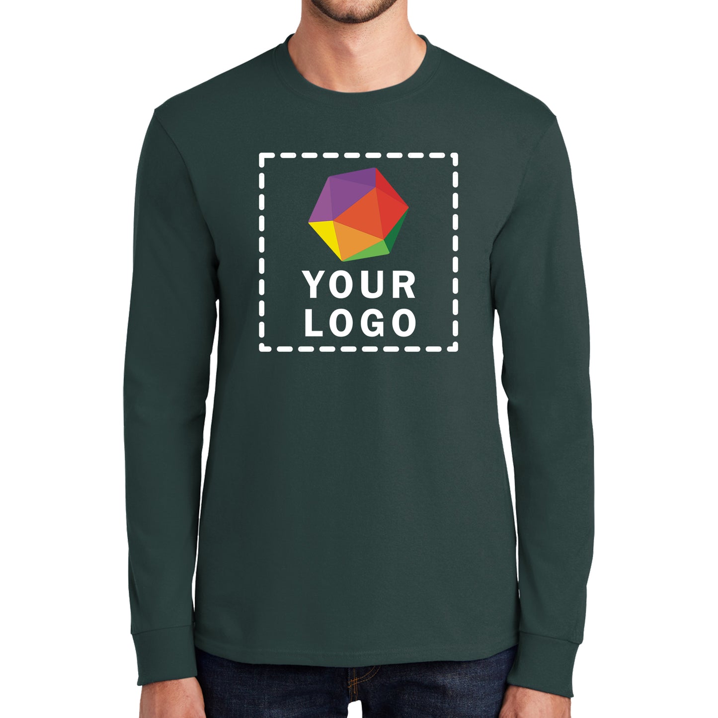 Port & Company® Custom Printed Long Sleeve Essential Tee - PC61LS