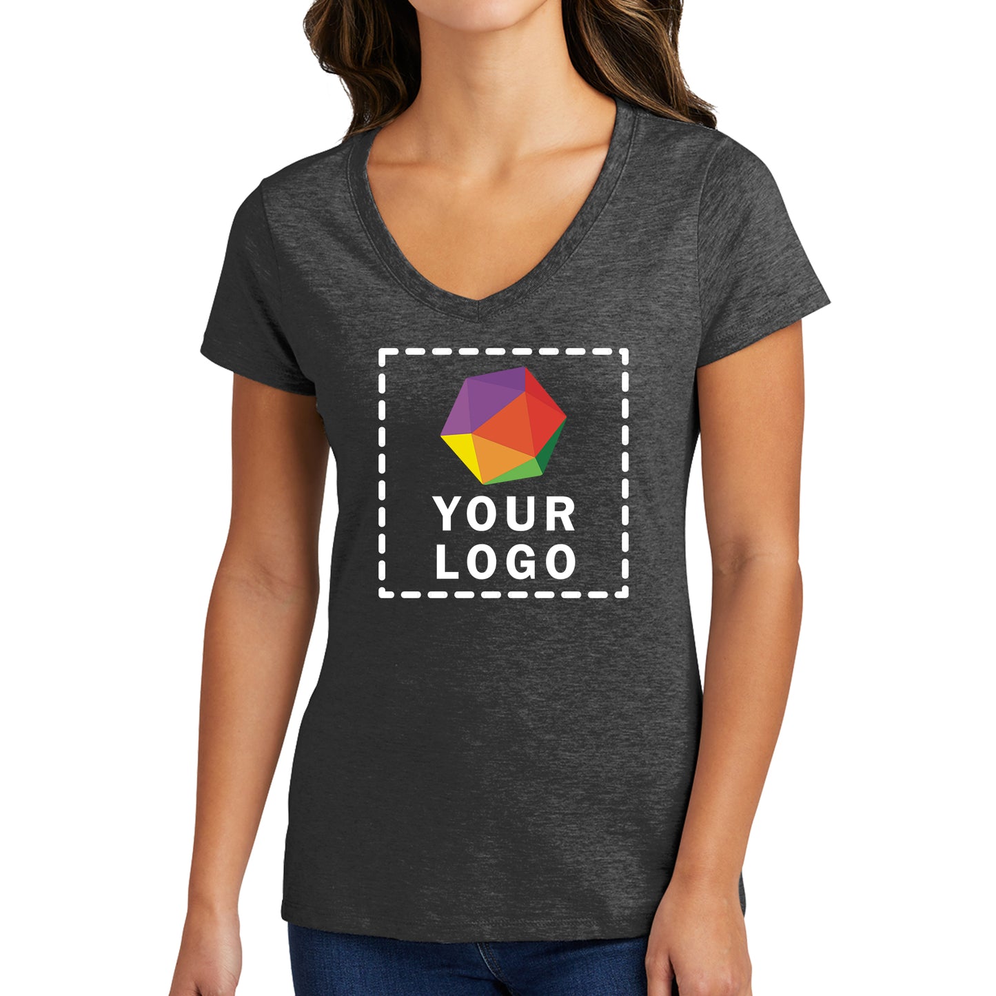 Port & Company® Custom Printed Women's Fan Favorite™ V-Neck Tee - LPC450V