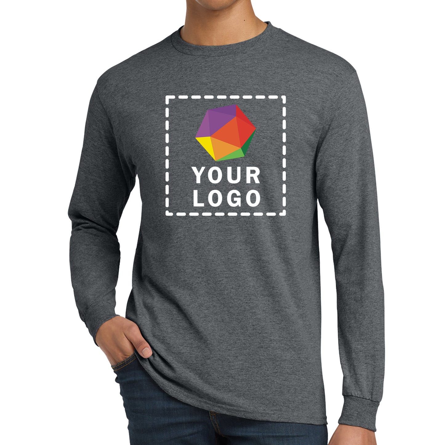 Gildan® Custom Printed DryBlend® 50 Cotton/50 Poly Long Sleeve T-Shirt - 8400