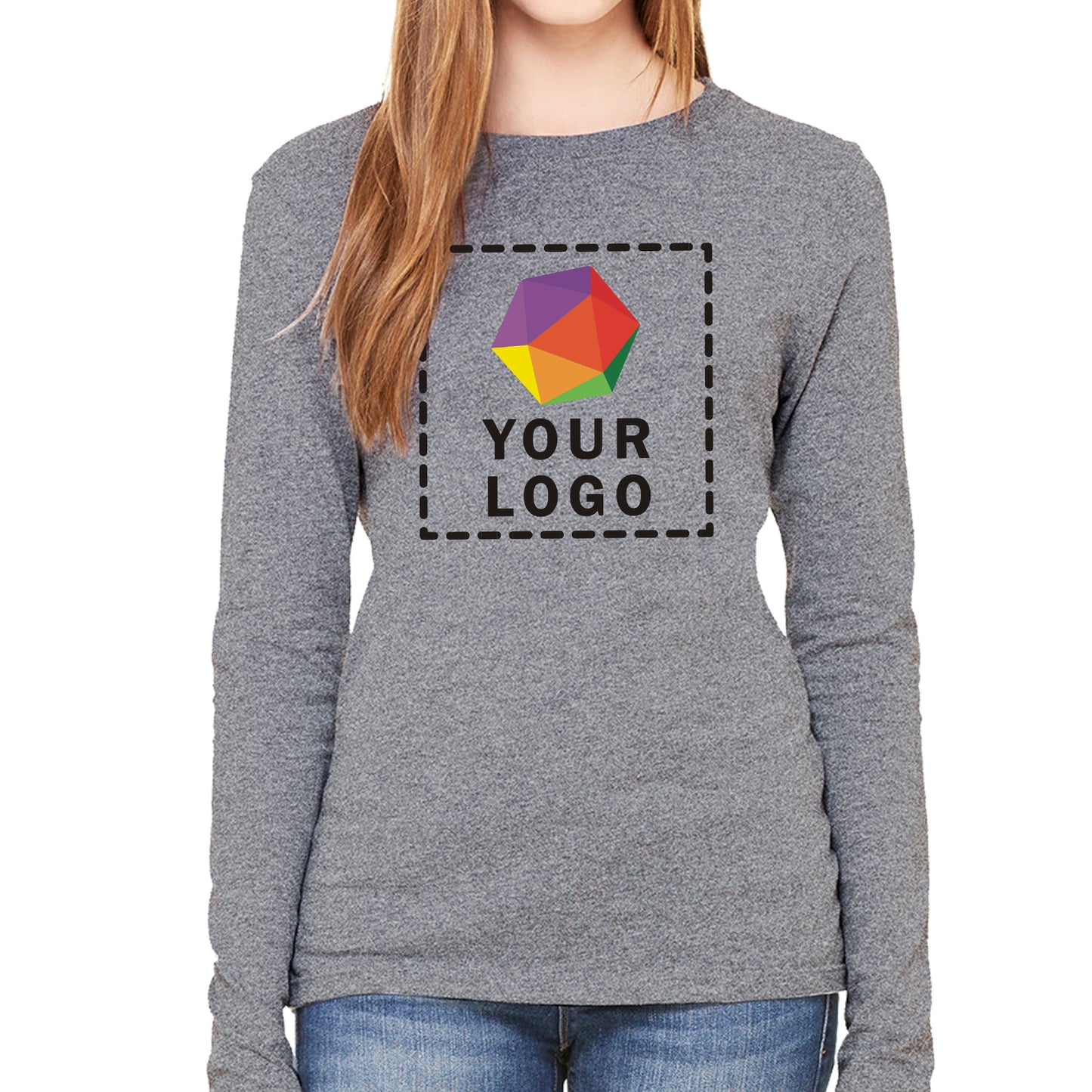 Bella + Canvas Custom Printed Ladies Jersey Long-Sleeve T-Shirt - B6500