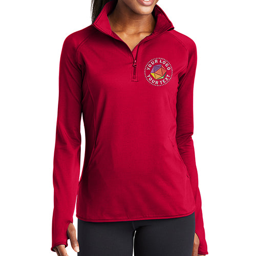 Sport-Tek® Custom Embroidered Women's Sport-Wick® Stretch 1/4-Zip Pullover - LST850