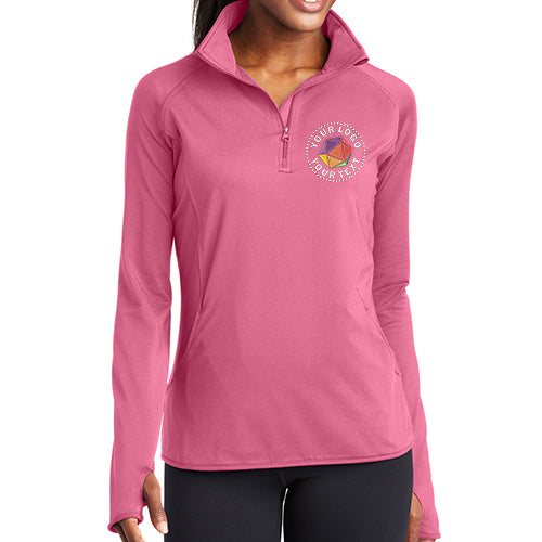 Sport-Tek® Custom Embroidered Women's Sport-Wick® Stretch 1/4-Zip Pullover - LST850