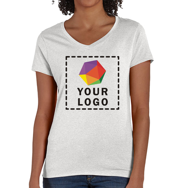 Hanes Ladies' Perfect-T Triblend Custom Printed V-Neck T-shirt - 42VT