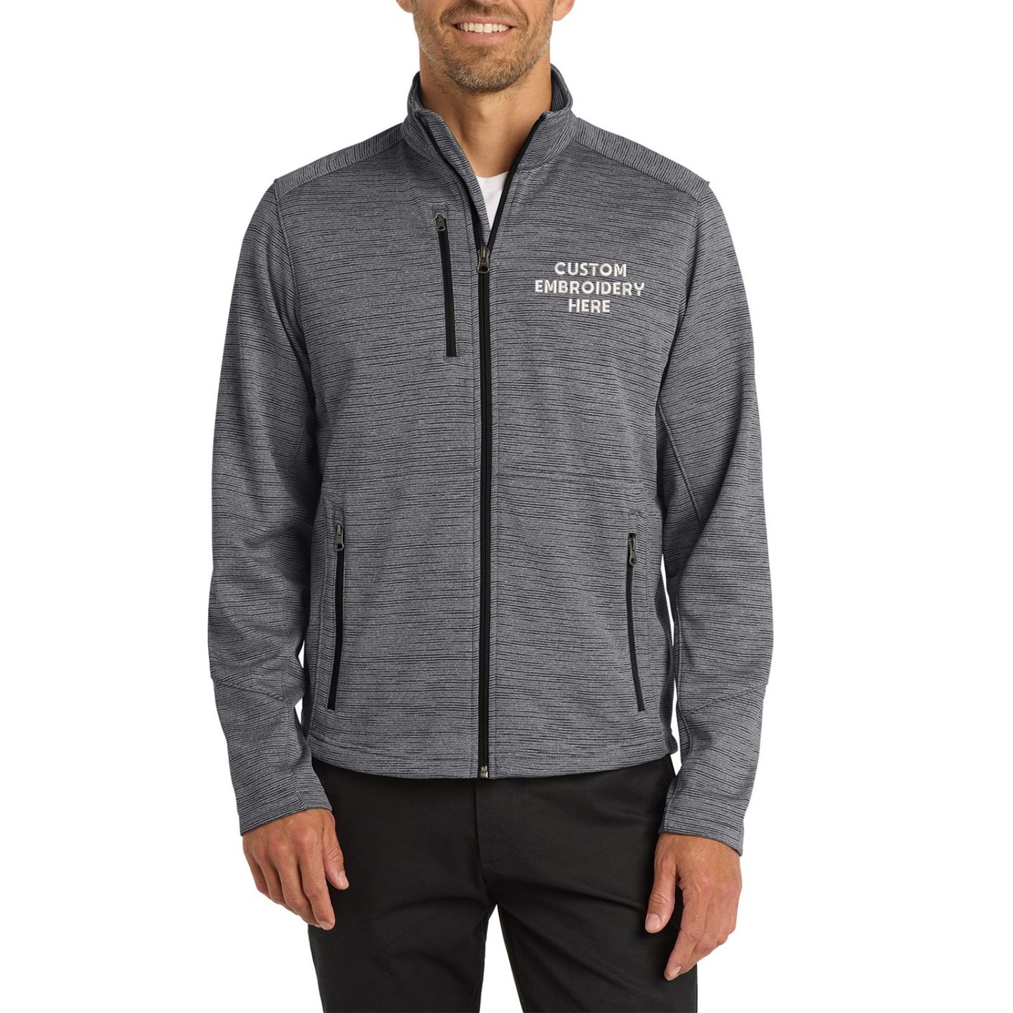Port Authority® Custom Embroidered Digi Stripe Fleece Jacket - F231