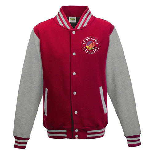 Just Hoods By AWDis Custom Embroidered Men's Heavyweight Letterman Jacket - JHA043