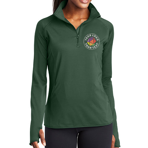 Sport-Tek® Custom Embroidered Women's Sport-Wick® Stretch 1/4-Zip Pullover - LST850