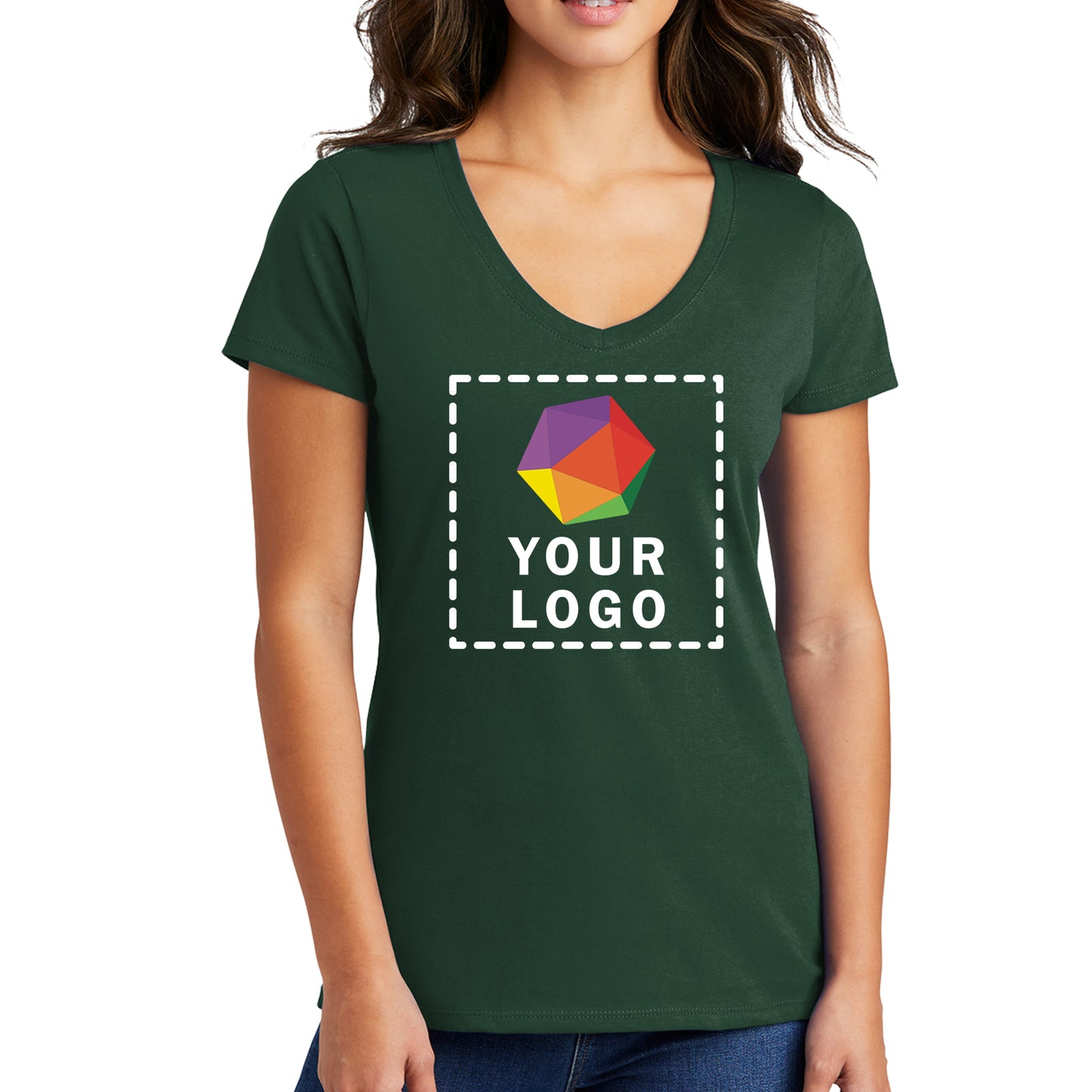 Port & Company® Custom Printed Women's Fan Favorite™ V-Neck Tee - LPC450V