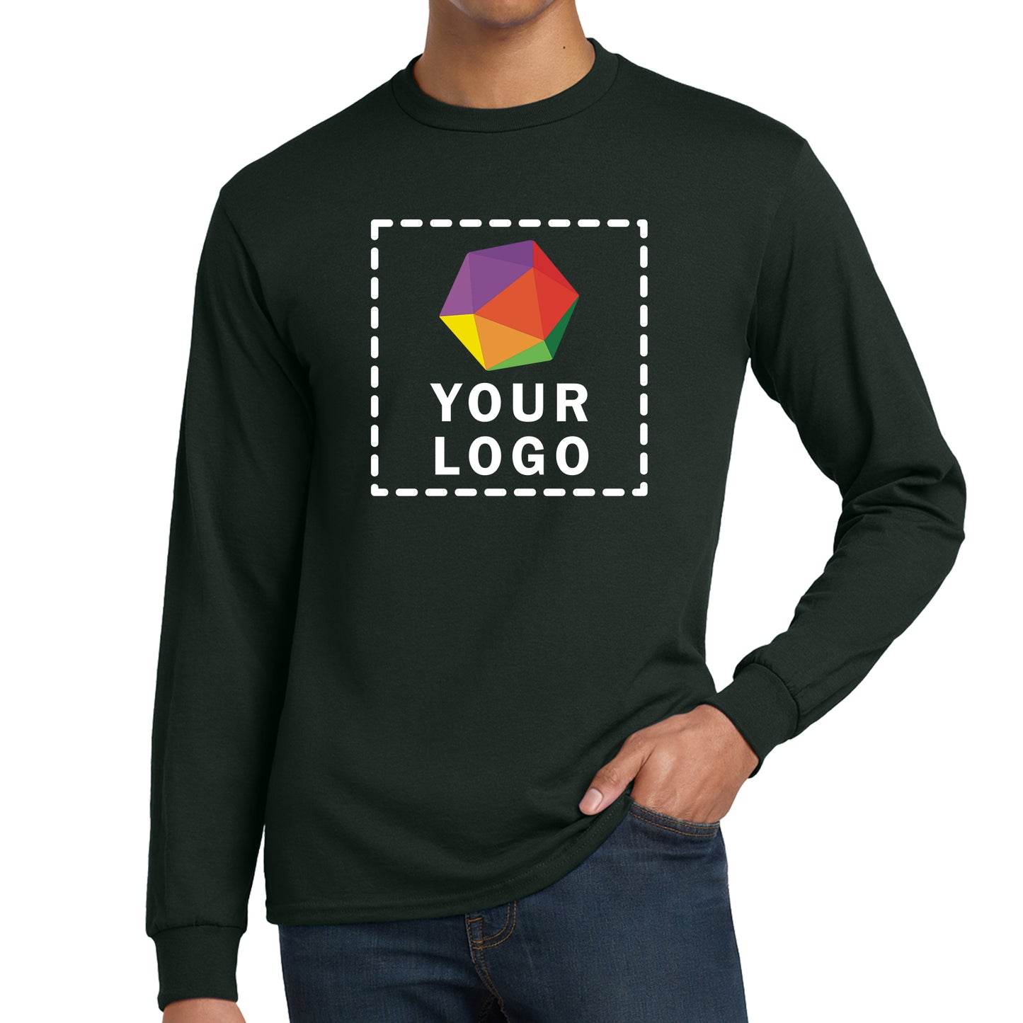Gildan® Custom Printed DryBlend® 50 Cotton/50 Poly Long Sleeve T-Shirt - 8400