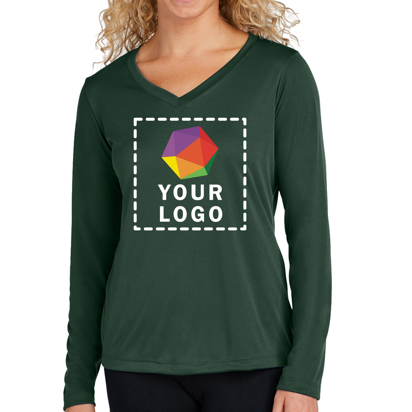 Sport-Tek® Custom Printed Women's Long Sleeve PosiCharge® Competitor™ V-Neck Tee - LST353LS
