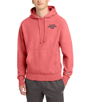 Champion® Reverse Weave® Custom Embroidered Garment-Dyed Hooded Sweatshirt - GDS101