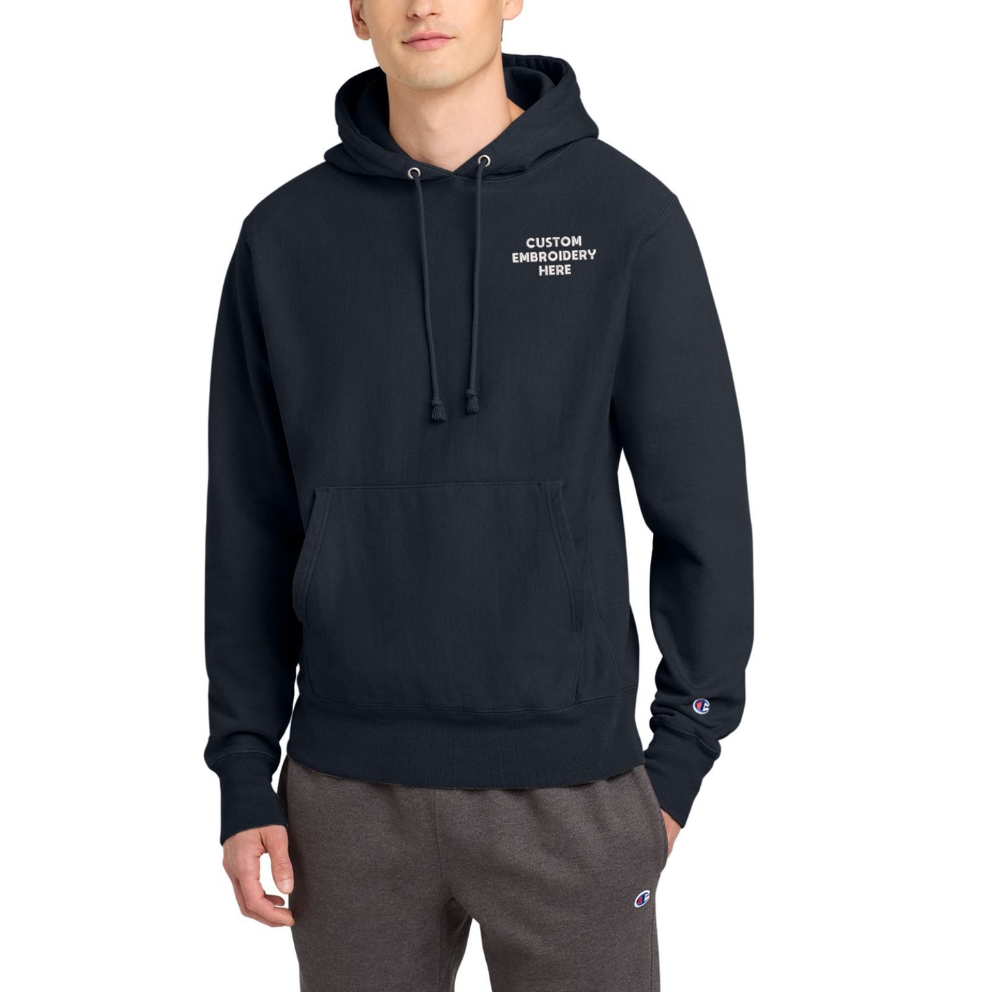 Champion® Reverse Weave® Custom Embroidered Garment-Dyed Hooded Sweatshirt - GDS101