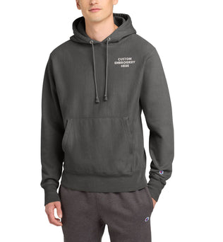 Champion® Reverse Weave® Custom Embroidered Garment-Dyed Hooded Sweatshirt - GDS101