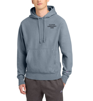 Champion® Reverse Weave® Custom Embroidered Garment-Dyed Hooded Sweatshirt - GDS101