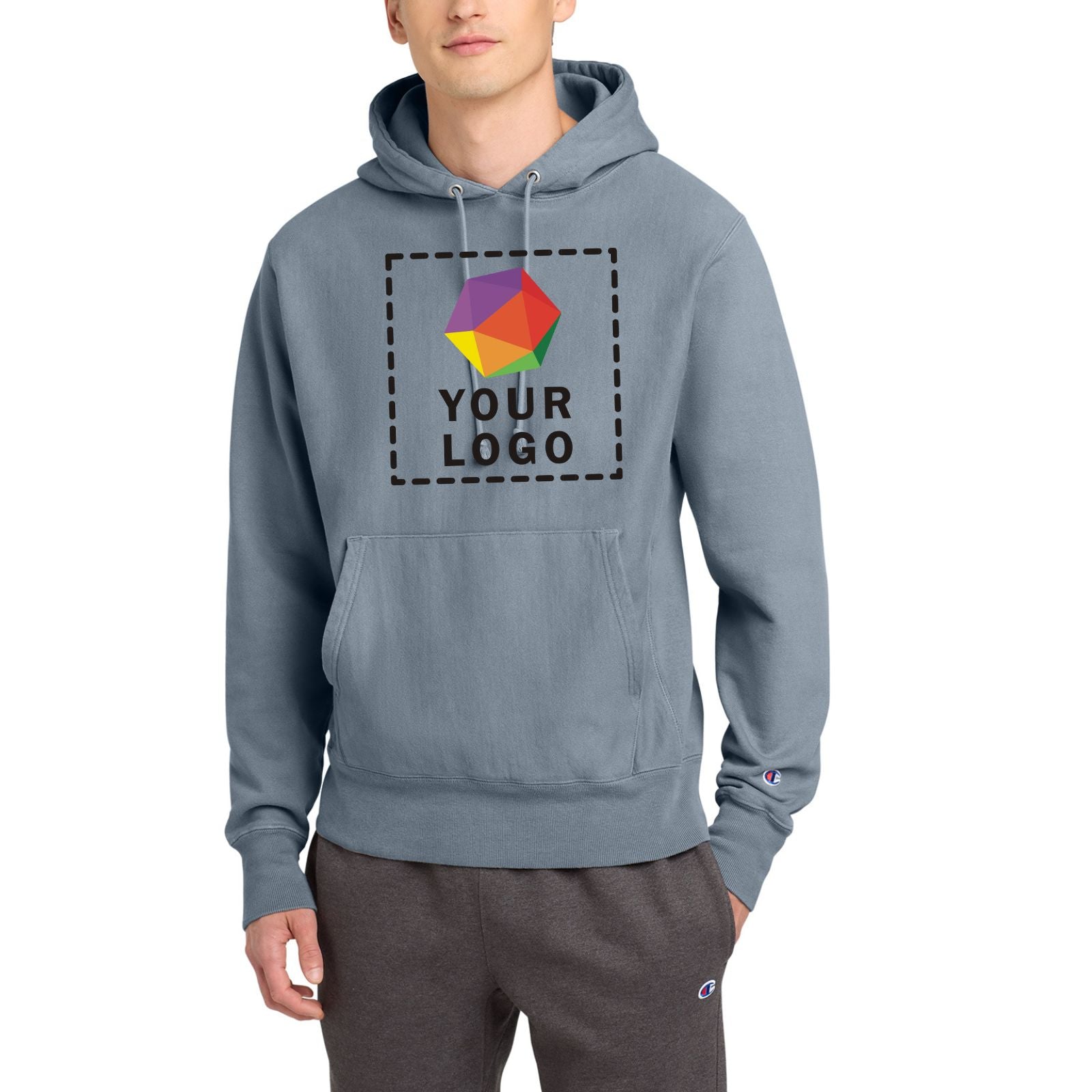 Champion® Reverse Weave® Custom Printed Garment-Dyed Hooded Sweatshirt - GDS101