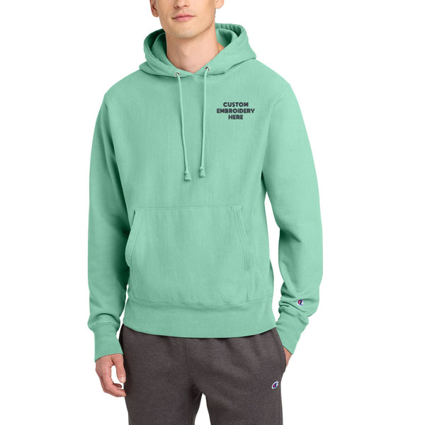 Champion® Reverse Weave® Custom Embroidered Garment-Dyed Hooded Sweatshirt - GDS101