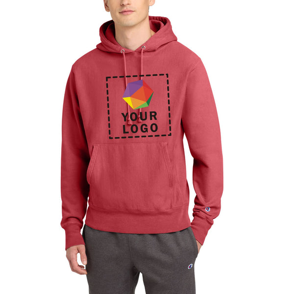Champion® Reverse Weave® Custom Printed Garment-Dyed Hooded Sweatshirt - GDS101