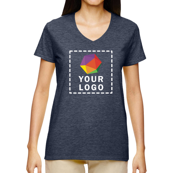 Gildan Custom Printed Ladies' Heavy Cotton™ V-Neck T-Shirt - 5V00L