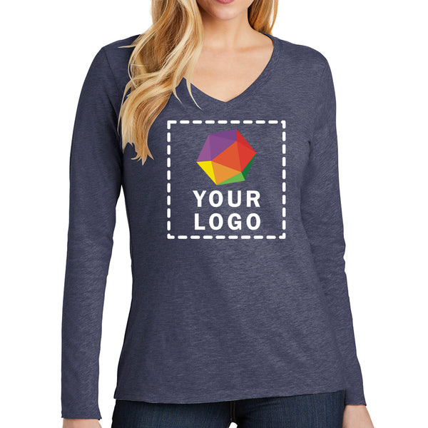 District® Custom Printed Women’s Very Important Tee ® Long Sleeve V-Neck - DT6201