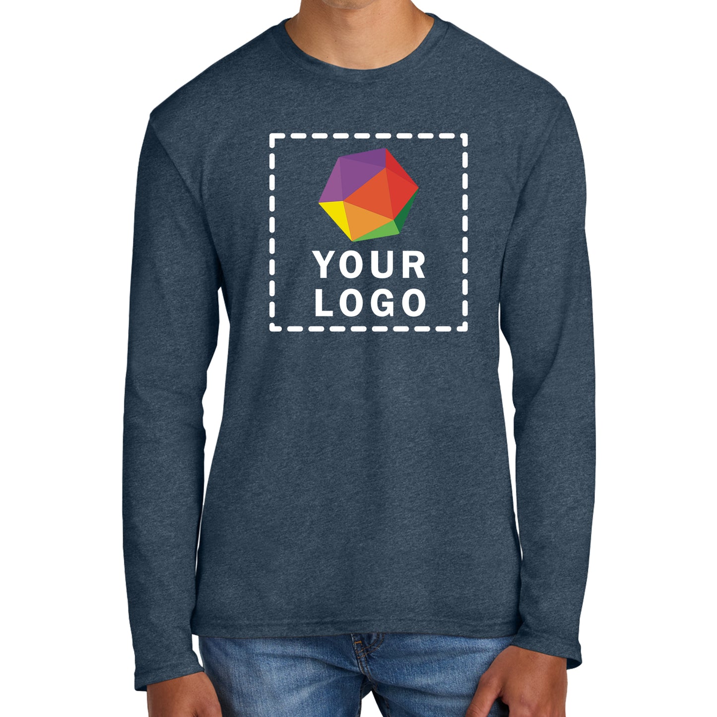 District® Custom Printed Perfect Weight ® Long Sleeve Tee - DT105