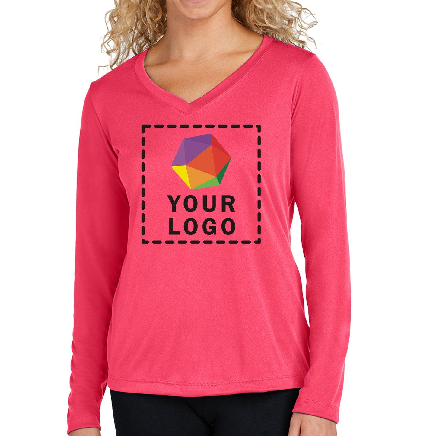 Sport-Tek® Custom Printed Women's Long Sleeve PosiCharge® Competitor™ V-Neck Tee - LST353LS