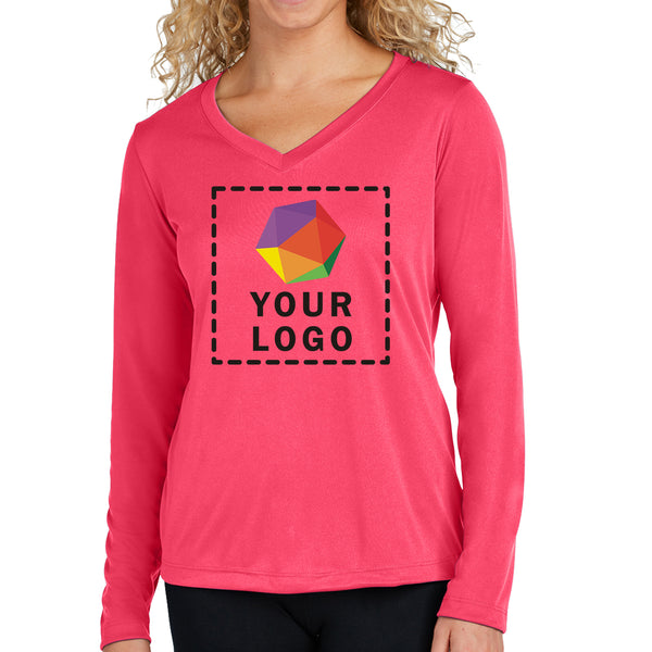 Sport-Tek® Custom Printed Women's Long Sleeve PosiCharge® Competitor™ V-Neck Tee - LST353LS