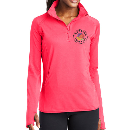 Sport-Tek® Custom Embroidered Women's Sport-Wick® Stretch 1/4-Zip Pullover - LST850