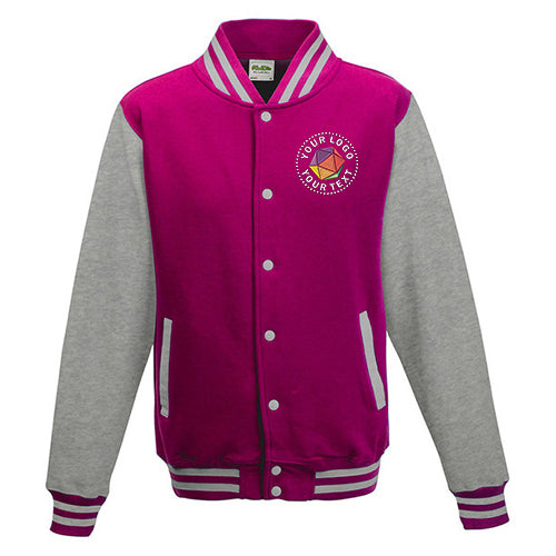 Just Hoods By AWDis Custom Embroidered Men's Heavyweight Letterman Jacket - JHA043