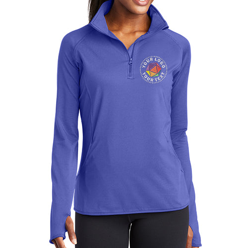 Sport-Tek® Custom Embroidered Women's Sport-Wick® Stretch 1/4-Zip Pullover - LST850