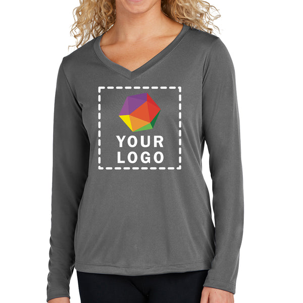 Sport-Tek® Custom Printed Women's Long Sleeve PosiCharge® Competitor™ V-Neck Tee - LST353LS