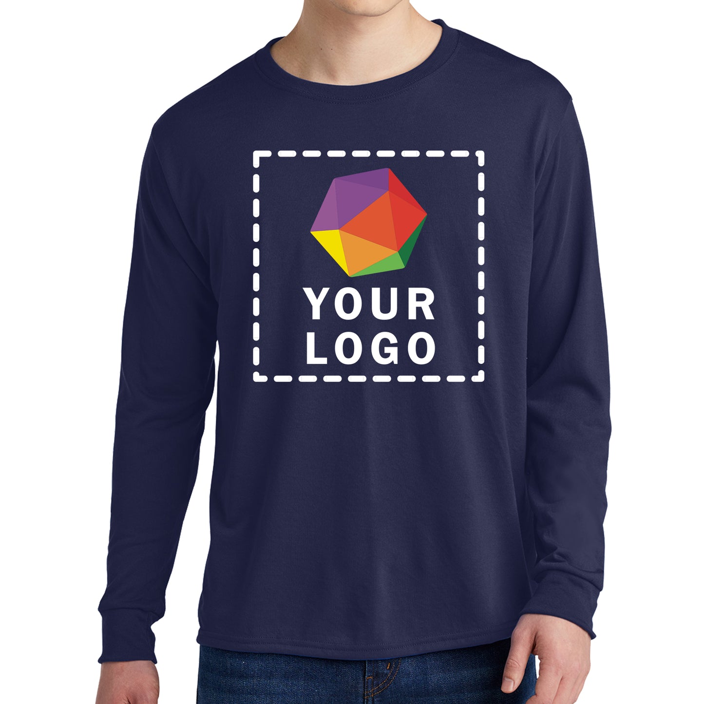 Jerzees® Dri-Power® 100% Polyester Custom Printed Long Sleeve T-Shirt. 21LS