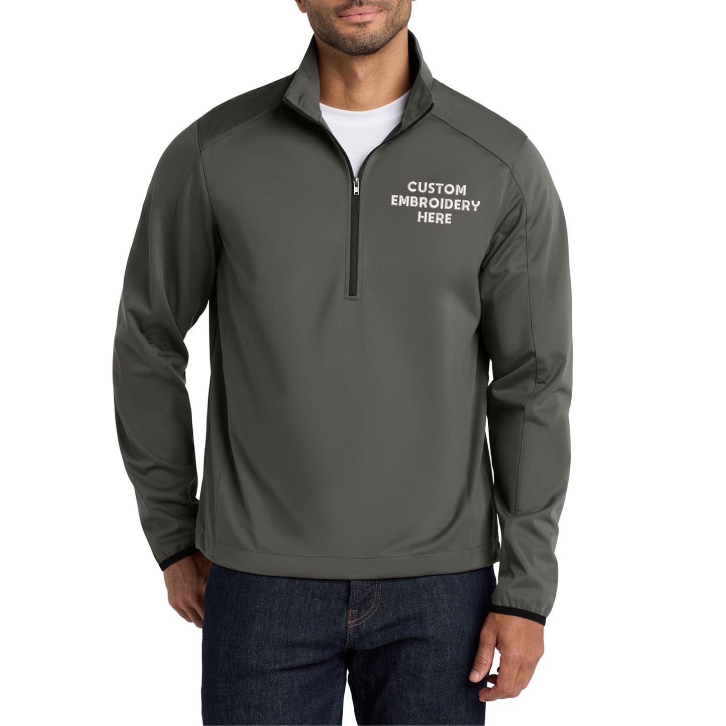 Port Authority® Custom Embroidered Active 1/2-Zip Soft Shell Jacket - J716