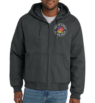 CornerStone® Custom Embroidered Duck Cloth Hooded Work Jacket - J763H