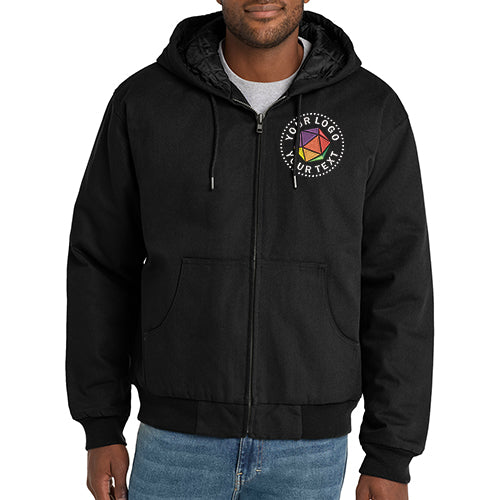 CornerStone® Custom Embroidered Duck Cloth Hooded Work Jacket - J763H