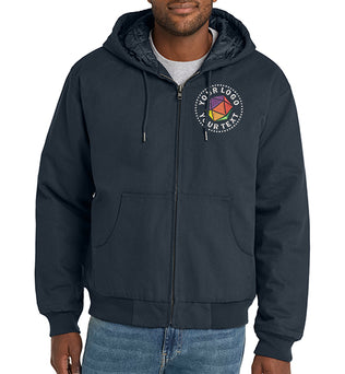 CornerStone® Custom Embroidered Duck Cloth Hooded Work Jacket - J763H