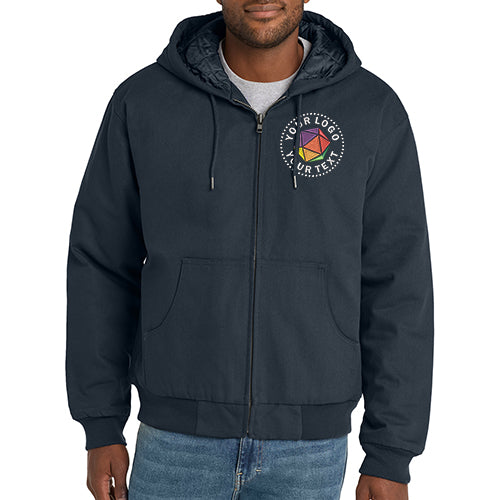 CornerStone® Custom Embroidered Duck Cloth Hooded Work Jacket - J763H