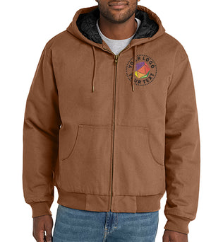 CornerStone® Custom Embroidered Duck Cloth Hooded Work Jacket - J763H