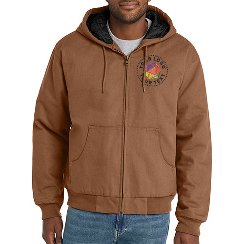 CornerStone® Custom Embroidered Duck Cloth Hooded Work Jacket - J763H