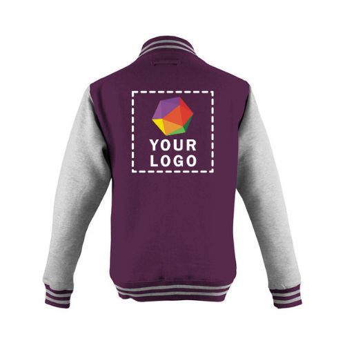 Just Hoods By AWDis Custom Embroidered Men's Heavyweight Letterman Jacket - JHA043