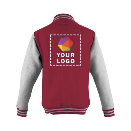 Just Hoods By AWDis Custom Embroidered Men's Heavyweight Letterman Jacket - JHA043