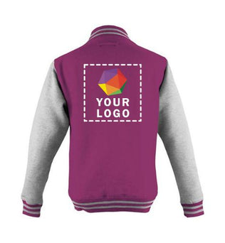 Just Hoods By AWDis Custom Embroidered Men's Heavyweight Letterman Jacket - JHA043