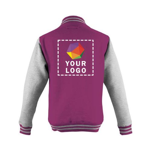 Just Hoods By AWDis Custom Embroidered Men's Heavyweight Letterman Jacket - JHA043