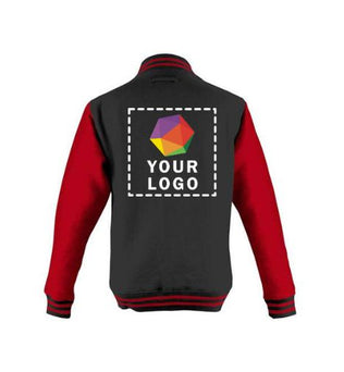 Just Hoods By AWDis Custom Embroidered Men's Heavyweight Letterman Jacket - JHA043