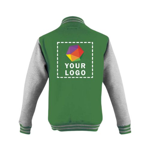 Just Hoods By AWDis Custom Embroidered Men's Heavyweight Letterman Jacket - JHA043