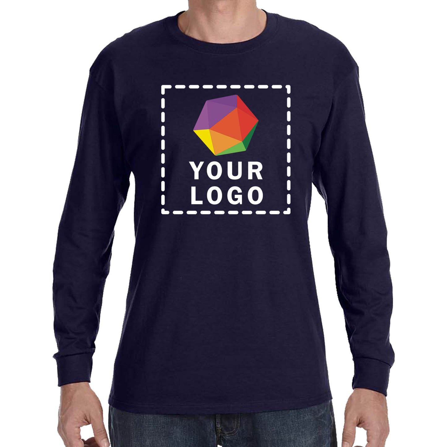 Jerzees® Dri-Power® 50/50 Cotton/Poly Custom Printed Long Sleeve T-Shirt. 29LS