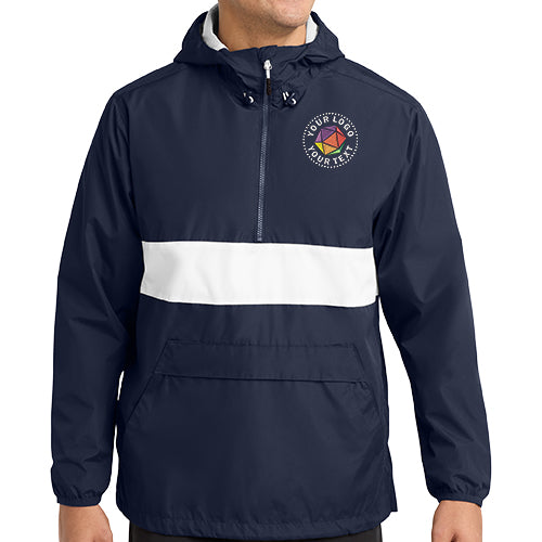 Sport-Tek® Zipped Custom Embroidered Pocket Anorak - JST65