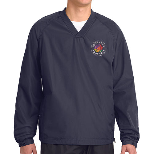 Sport-Tek® Custom Embroidered V-Neck Raglan Wind Shirt - JST72