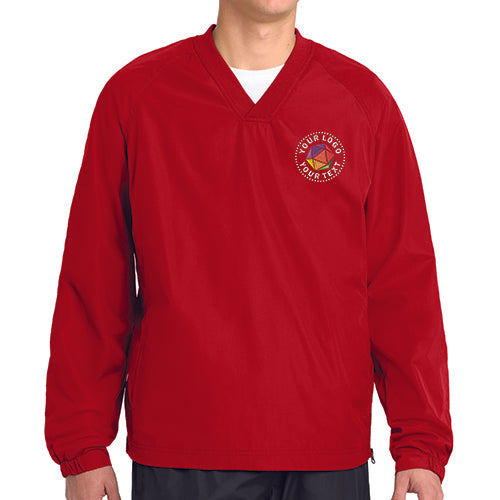 Sport-Tek® Custom Embroidered V-Neck Raglan Wind Shirt - JST72