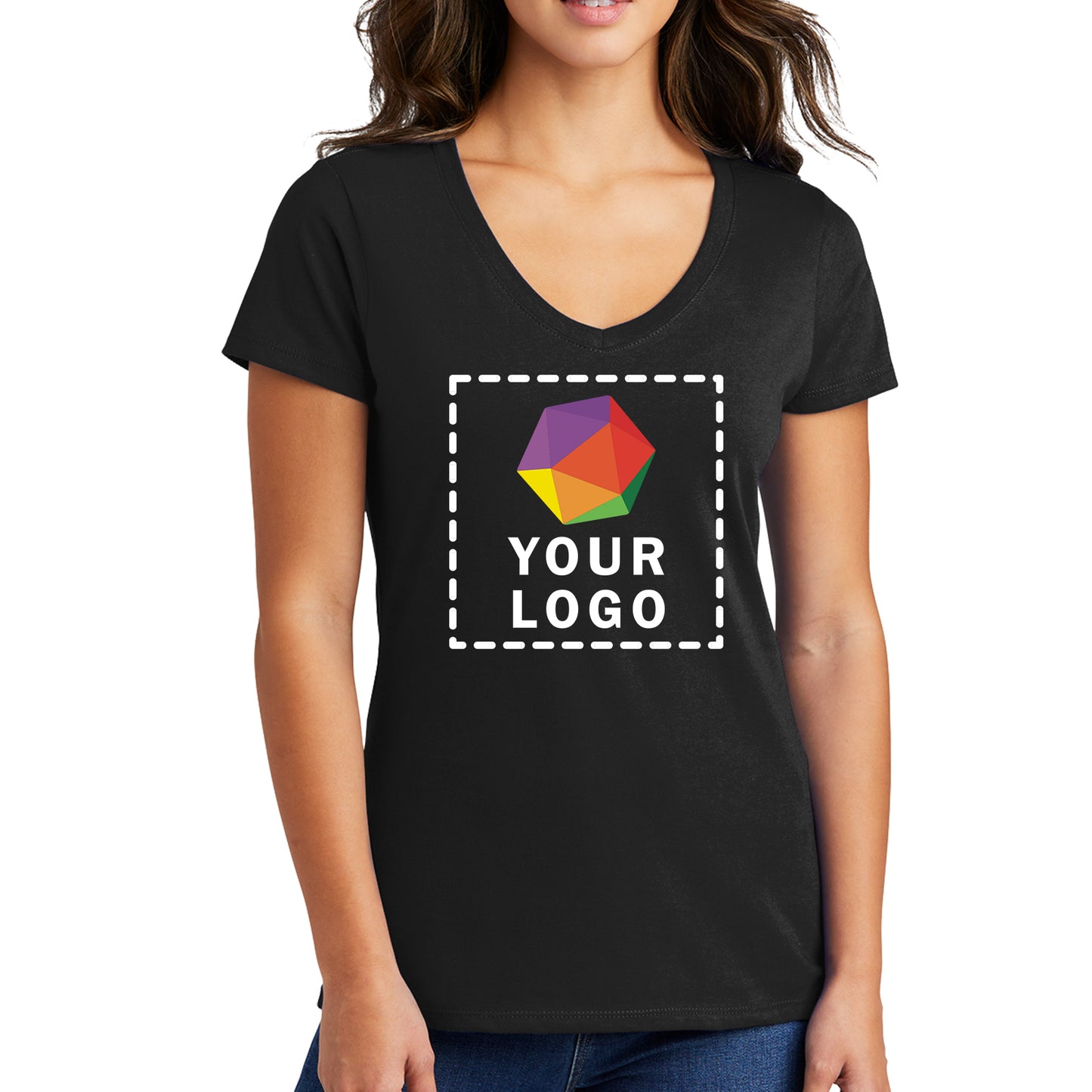 Port & Company® Custom Printed Women's Fan Favorite™ V-Neck Tee - LPC450V