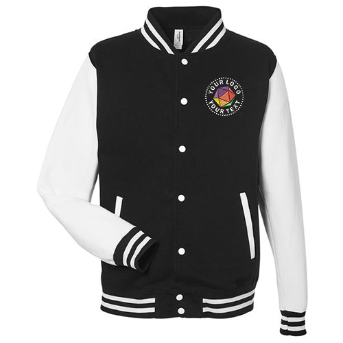 Just Hoods By AWDis Custom Embroidered Men's Heavyweight Letterman Jacket - JHA043
